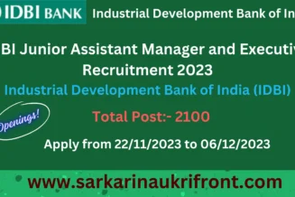 IDBI JAM and Executive Recruitment 2023