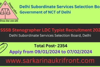 DSSSB Stenographer LDC Typist Recruitment 2023