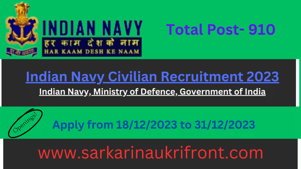 Indian Navy Civilian Recruitment 2023