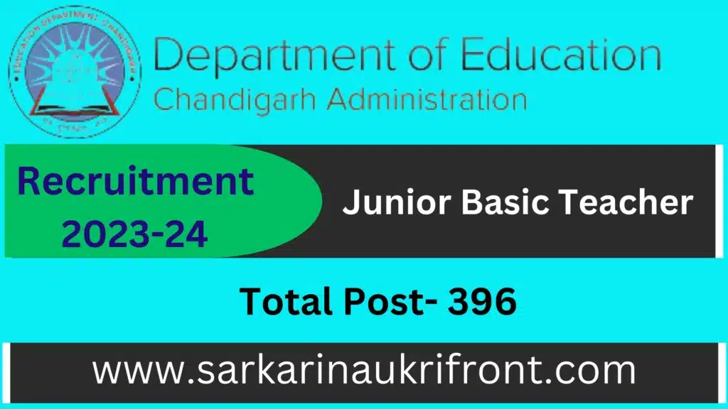 Chandigarh JBT Teacher Recruitment 2023-