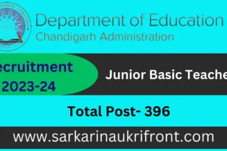 Chandigarh JBT Teacher Recruitment 2023-
