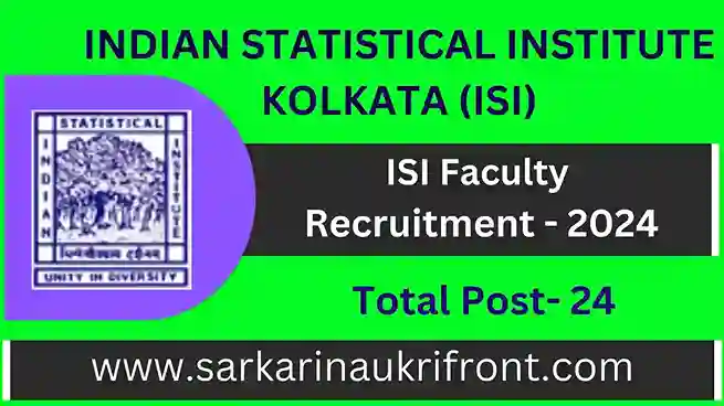 ISI Faculty Recruitment 2024