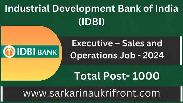 IDBI Executive Sales and Operations Job 24