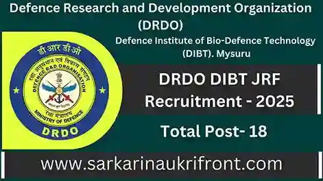 DRDO DIBT JRF Recruitment 2025