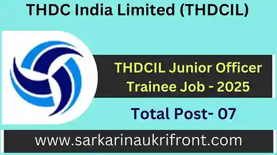 THDCIL Junior Officer Trainee Job 2025