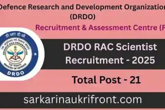 DRDO RAC Scientist Recruitment 2025