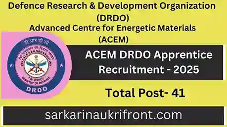 ACEM DRDO Apprentice Recruitment 2025