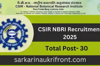 CSIR NBRI Recruitment 2025