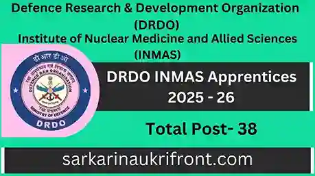DRDO INMAS Apprentices 2025 26