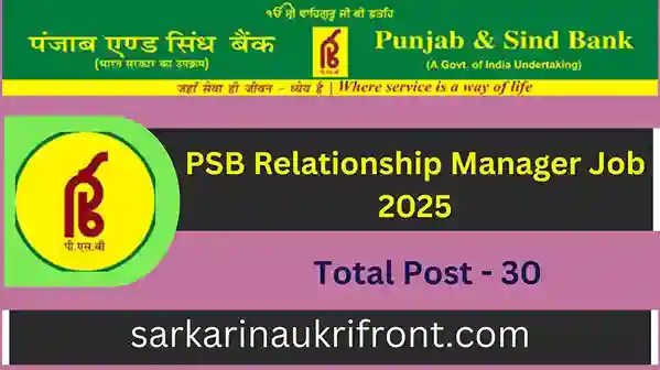 PSB Relationship Manager Job 2025