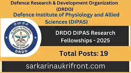 DRDO DIPAS Research Fellowships 2025