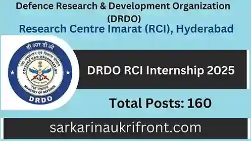DRDO RCI Internship 2025