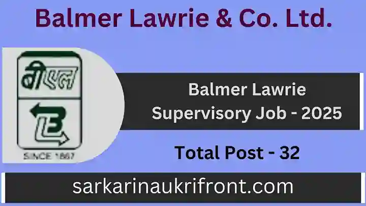 Balmer Lawrie Supervisory Job 2025