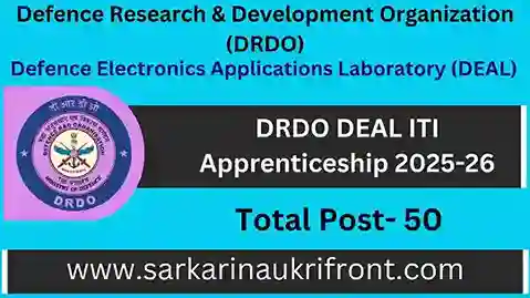 DRDO DEAL ITI Apprenticeship 2025 26