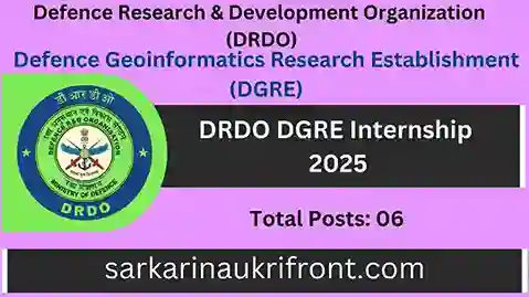 DRDO DGRE Internship 2025