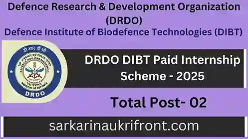 DRDO DIBT Paid Internship Scheme 2025