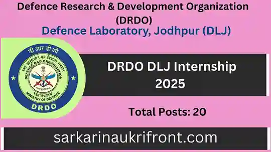 DRDO DLJ Internship 2025