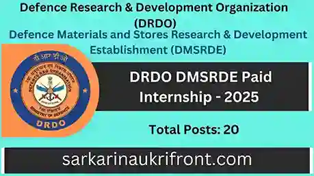 DRDO DMSRDE Paid Internship 2025