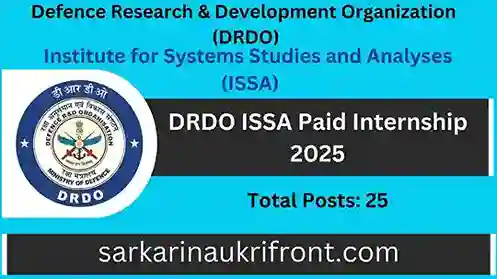 DRDO ISSA Paid Internship 2025