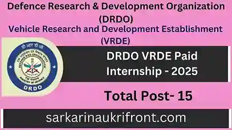 DRDO VRDE Paid Internship 2025