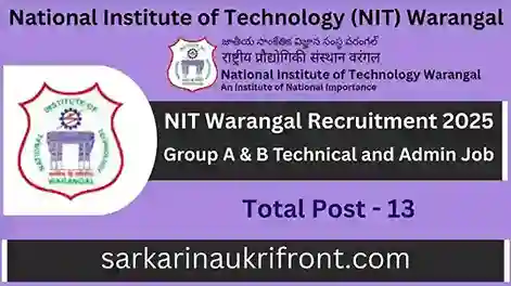 NIT Warangal Recruitment 2025