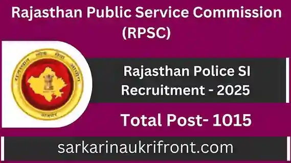 Rajasthan Police SI Recruitment 2025