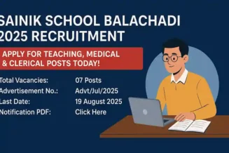 Sainik School Balachadi Recruitment 2025