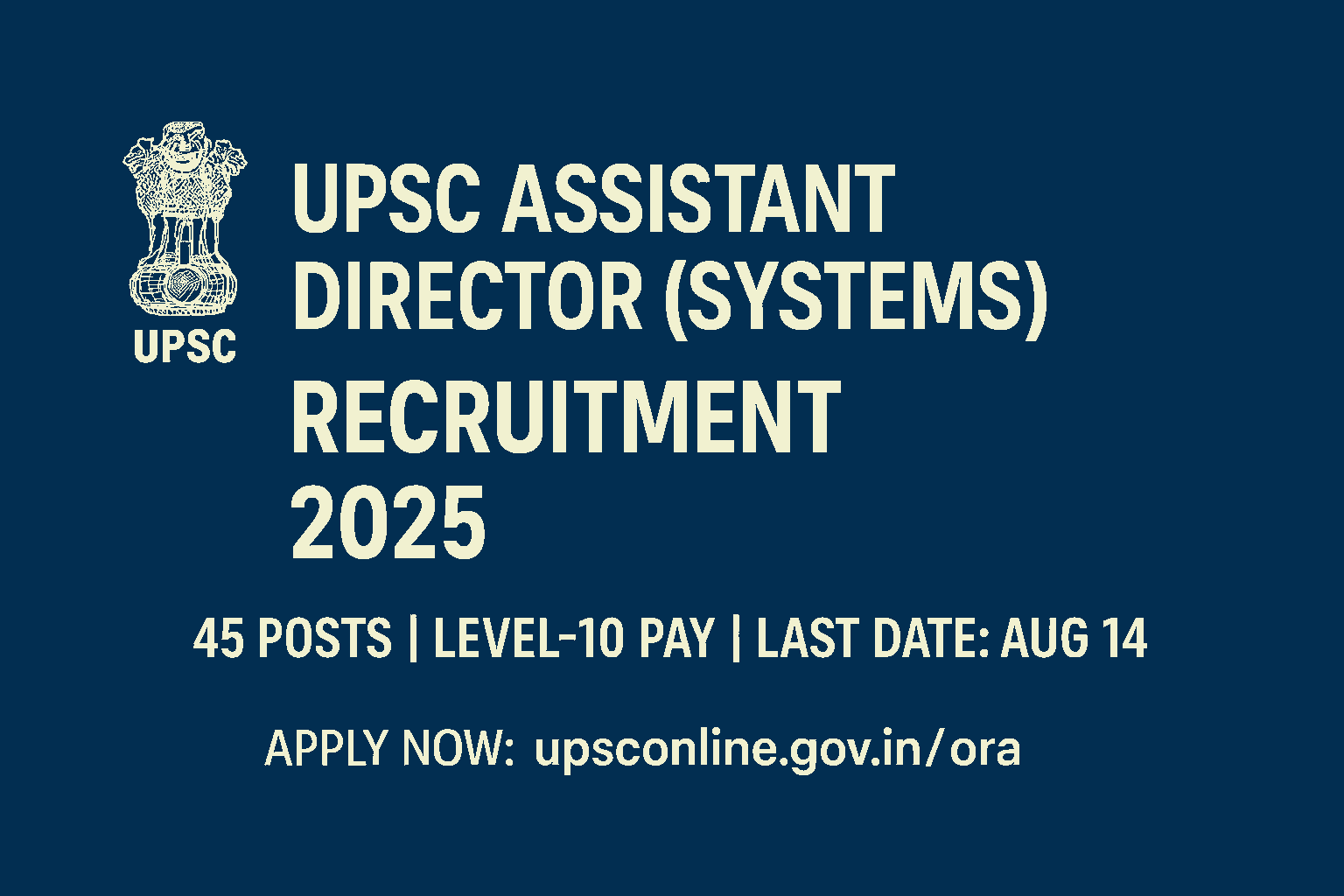 UPSC Tech Recruitment 2025