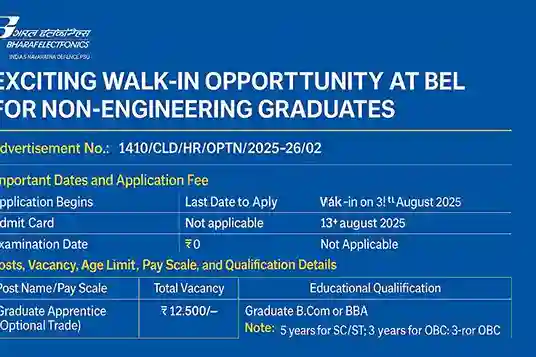 BEL Non Engineering Graduates Job 2025
