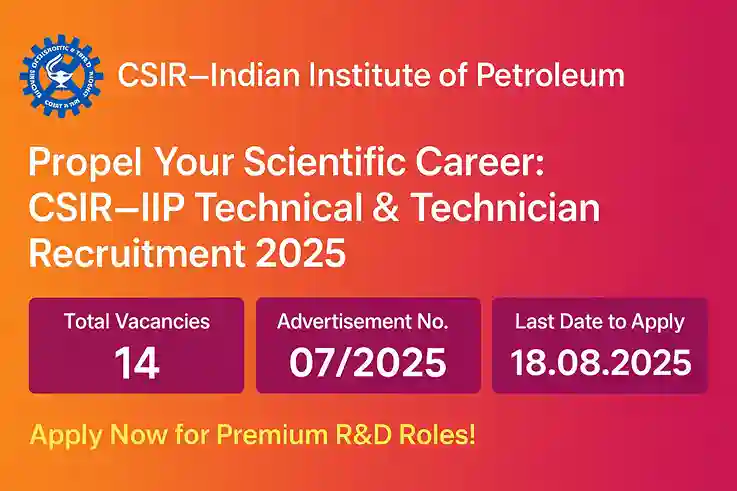 CSIR IIP Technical Technician Job 2025