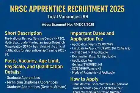 NRSC ISRO Apprentice Recruitment 2025