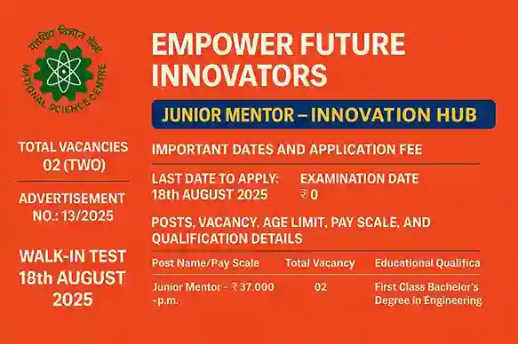NSC Delhi Junior Mentor Hiring 2025