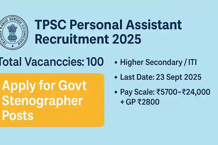 TPSC Personal Assistant Recruitment 2025