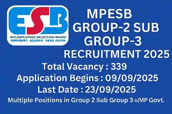 MPESB Group 2 Sub Group 3 Job 2025