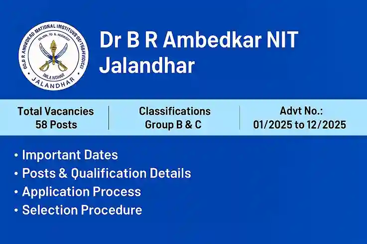 NIT Jalandhar Non Faculty Job 2025