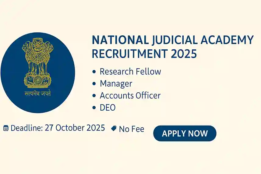 National Judicial Academy Recruitment 2025