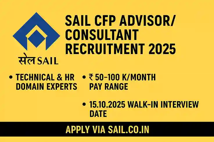 SAIL CFP Advisor Consultant Job 2025
