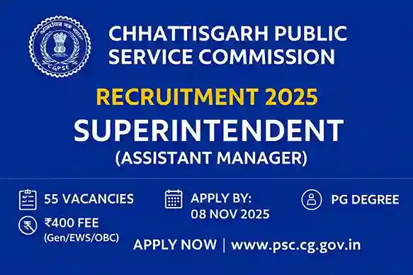 CGPSC WCD Superintendent Job 2025