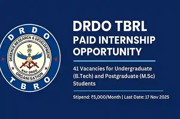 DRDO TBRL Internship Job 2025