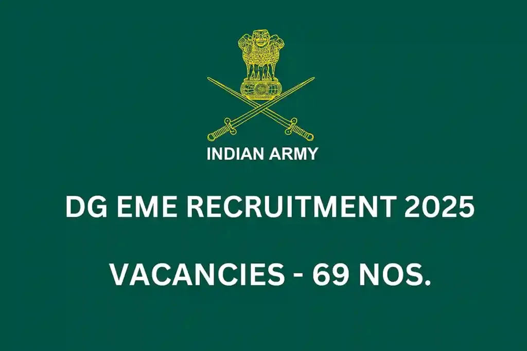 Indian Army DG EME Recruitment 2025