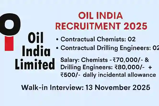 Oil India Chemist Drilling Engg Job 2025