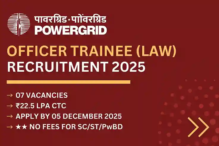 POWERGRID Officer Trainee Law Job 2025