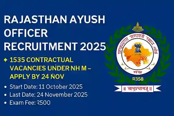 Rajasthan Ayush Officer Recruitment 2025 