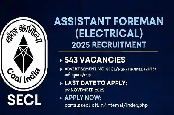 SECL Assistant Foreman Hiring 2025