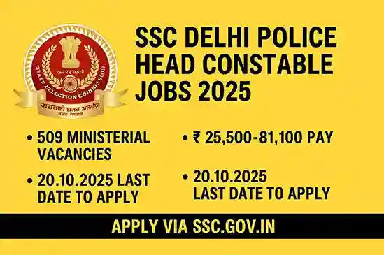 SSC Delhi Police Head Constable Job 2025