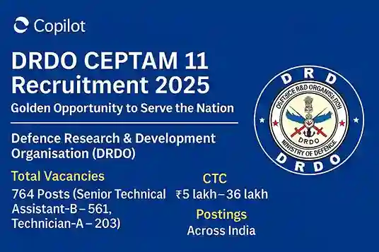 DRDO CEPTAM 11 Recruitment 2025