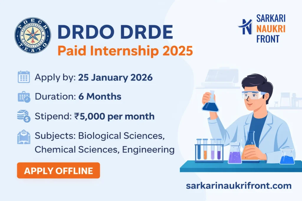 DRDO DRDE Paid Internship 2025 