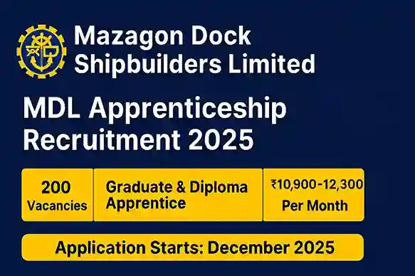 Mazagon Dock Shipbuilders Apprentices 2025