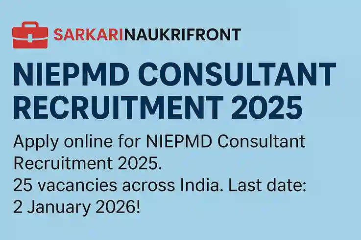 NIEPMD Consultant Recruitment 2025