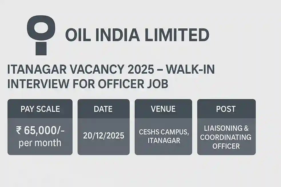 Oil India Limited Itanagar Vacancy 2025